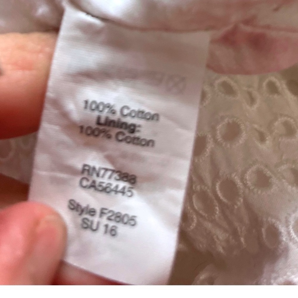 J.Crew White Cotton Eyelet Midi Skirt Elastic Waist Womens Size 4 - Picture 7 of 11